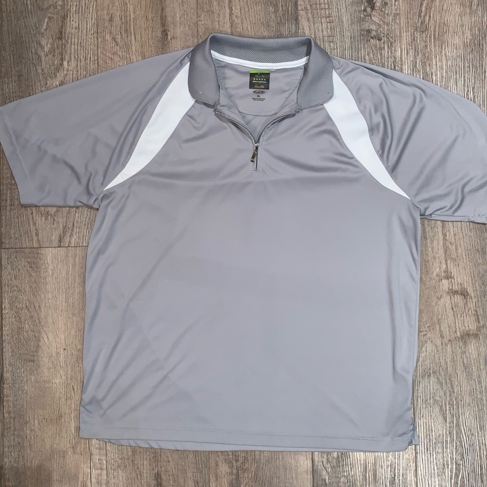 XL Greg Norman Tasso Elba 1/4 Zip Silver-White Top